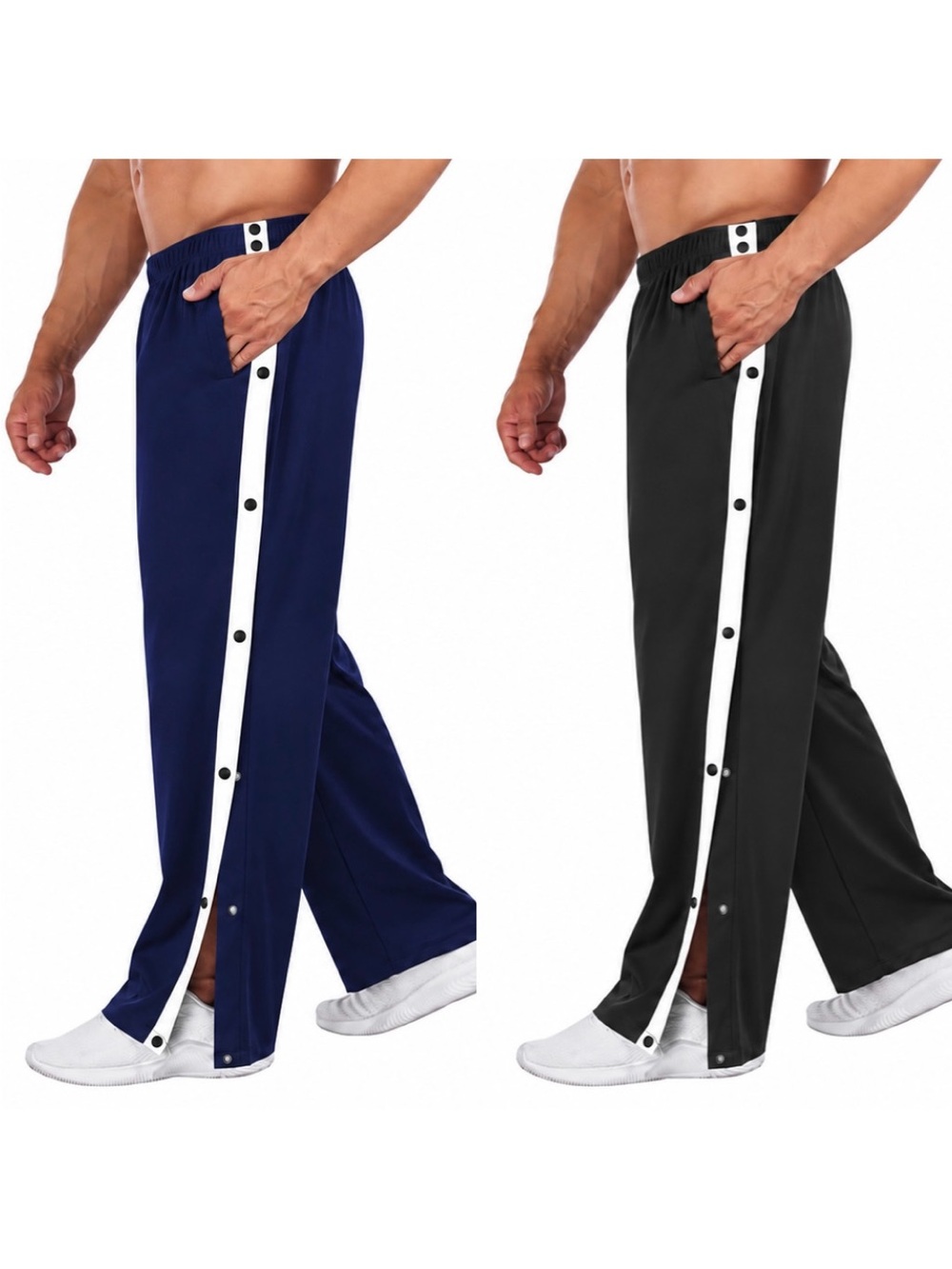Bundle Tear Away Snap Button Pants XXL NWT Black & Navy Blue 2-Pack